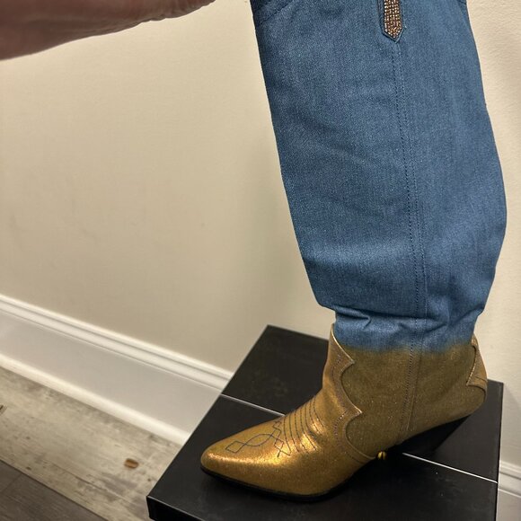 NEW in Box – Cape Robbin “Castine” Western Boot, Blue & Gold, Size 10 - Picture 2 of 3